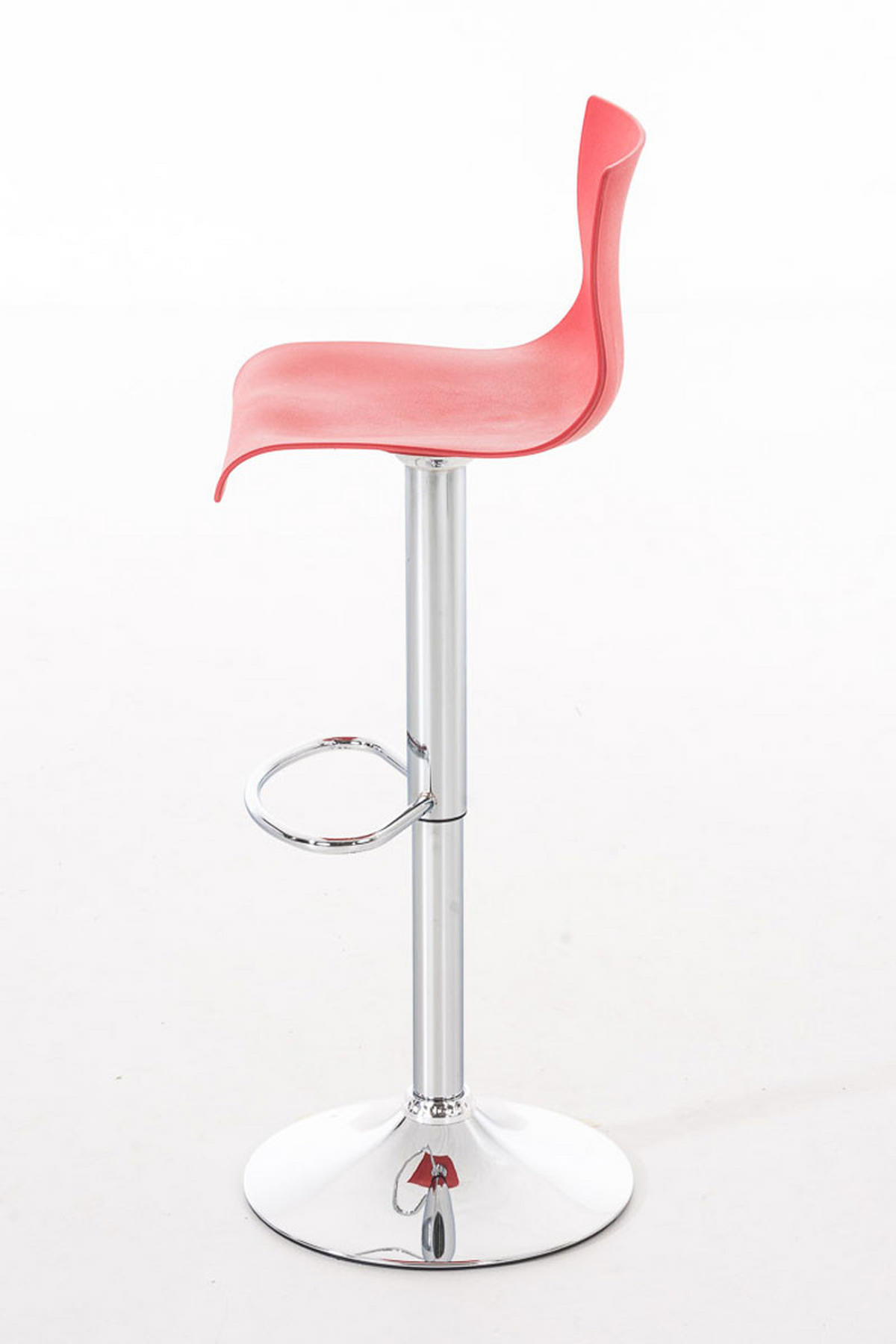 BARHOCKER Kunststoff rot - Chromfarben/Rot, Kunststoff/Metall (39/84/36cm) - CLP