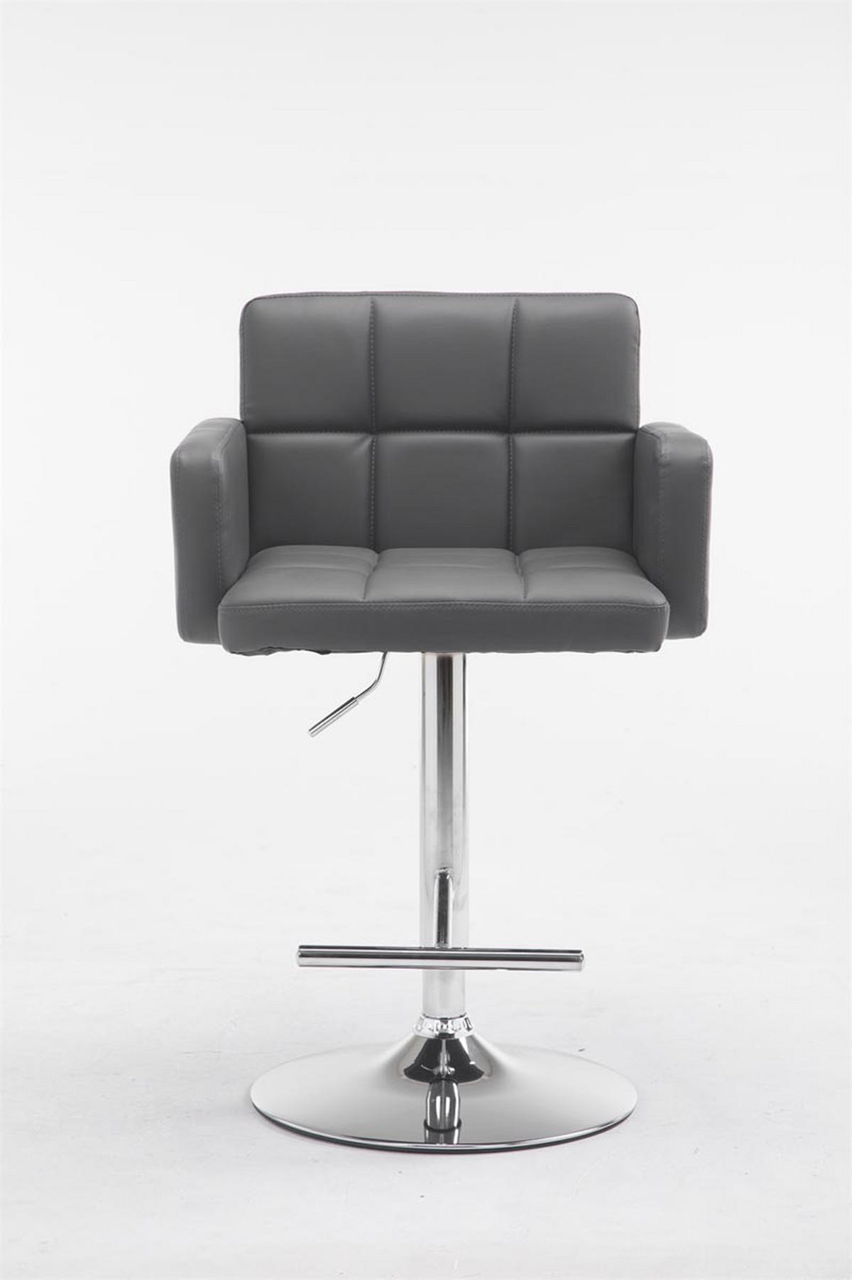 BARHOCKER Los Angeles 60x56x93 cm grau - Grau, Leder (60/93/56cm) - furnicato