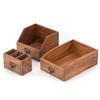 ORGANIZER-SET Office 3-teilig Mahagoni Holz, mit beschreibbarer Tafel 01 natur-vintage - Naturfarben, Holz (24/16/21cm) - DESIGN DELIGHTS