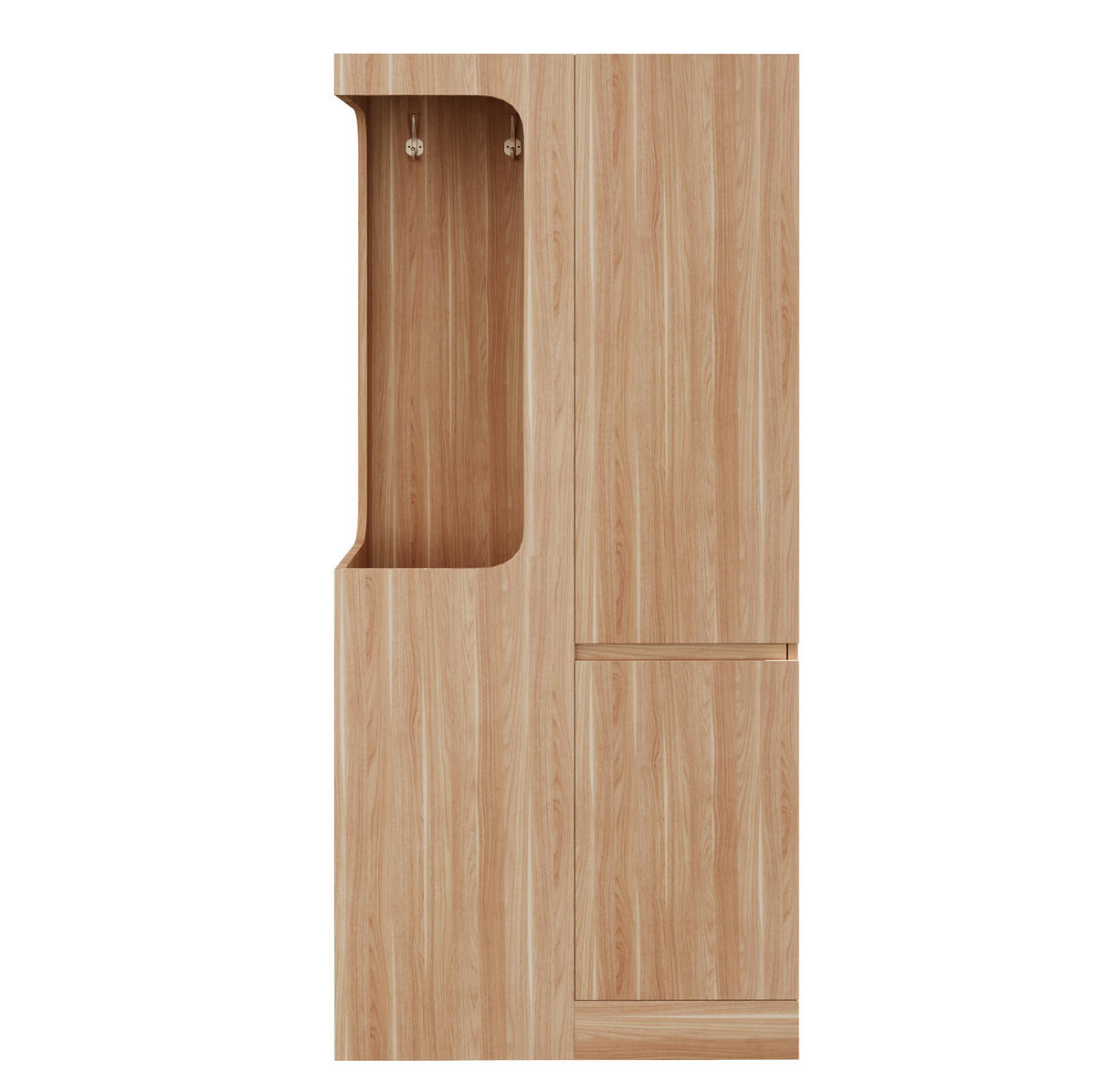 KLEIDERSCHRANK 70/170/40 cm Weiß/Holz aus Kiefer, Sperrholz und MDF mit Schubladen - Nussbaumfarben, Holzwerkstoff (40/170/70cm) - OKMYHOME