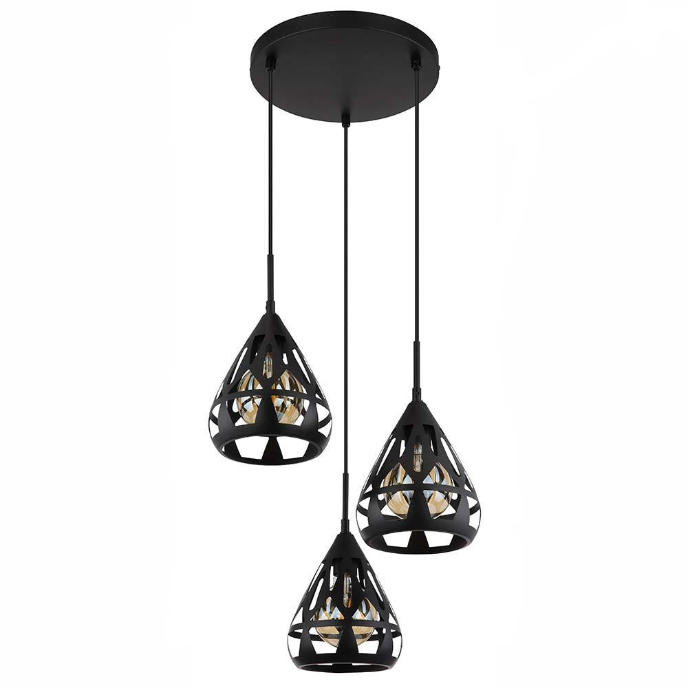 PENDELLEUCHTE Metall Schwarz 3-Flammig - Schwarz, Metall (41/41/120cm) - Globo Lighting