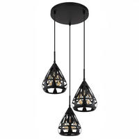 PENDELLEUCHTE Metall Schwarz 3-Flammig - Schwarz, Metall (41/41/120cm) - Globo Lighting