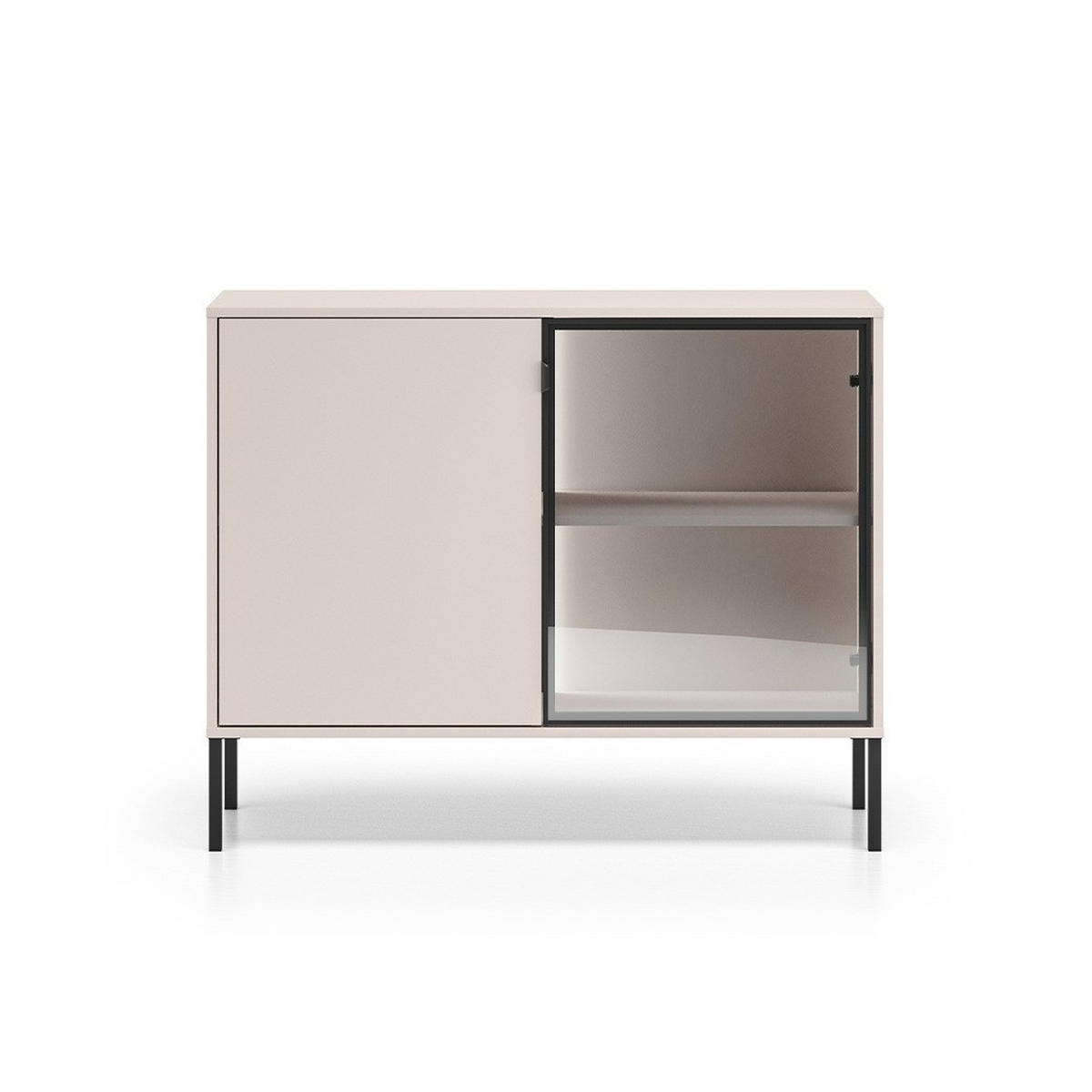 SIDEBOARD Paige Kaschmir und Schwarz - Beige, Holzwerkstoff (107/86/40cm) - Petits-meubles