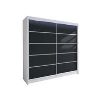 SCHWEBETÜRENSCHRANK Talin IV, mit RGB LED Beleuchtung - Silberfarben/Multicolor, Holzwerkstoff/Metall (180/215/58cm) - MIRJAN24