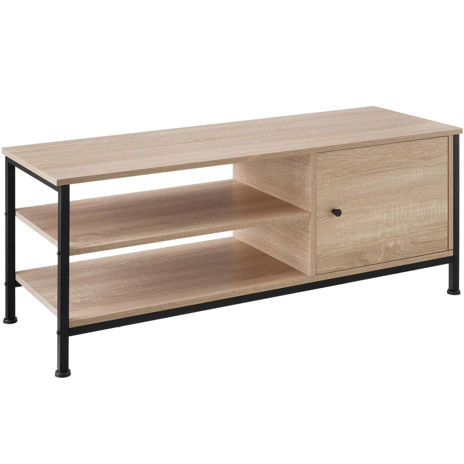 TV-REGAL Durban,110 x 40 x 45,5 cm,Industrial Holz hell, Eiche Sonoma - Naturfarben, Holzwerkstoff (40/45.5/110cm) - tectake