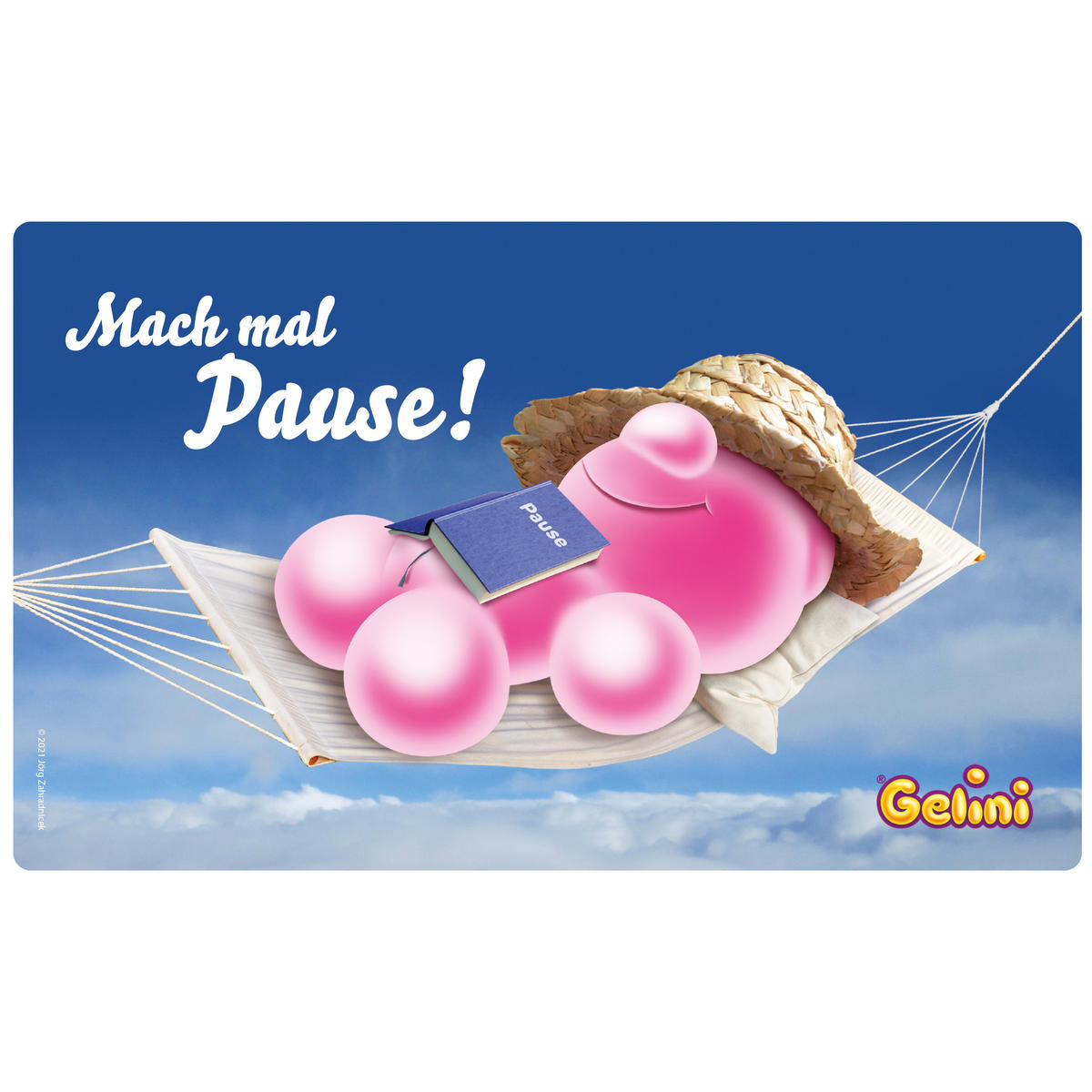BROTDOSE Gelini Mach mal Pause Rosa 17,5 x 12,8 x 6,9 cm - Rosa, Kunststoff (17.5/6.9/12.8cm) - United Labels