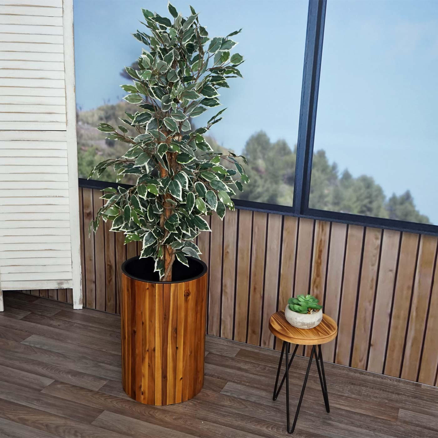 PFLANZKASTEN Braun, Schwarz - Schwarz/Braun, Holz (34/50/34cm) - MCW