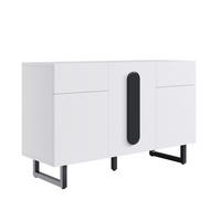 SIDEBOARD aus Holzwerkstoff 120x40,5x75 cm Weiß mit Schubladen, Türen und verstellbaren Einlegeböden - Weiß, Holzwerkstoff (120/75/40.5cm) - Modfu
