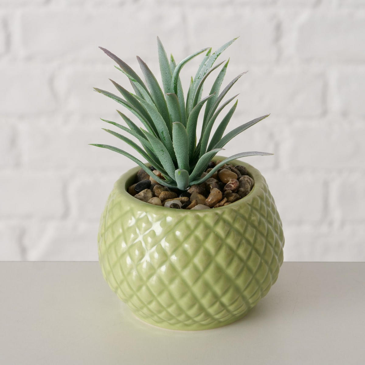 KÜNSTLICHER SUKKULENT Maluha 10,5 cm - Grün, Keramik (10.5cm) - Boltze Home