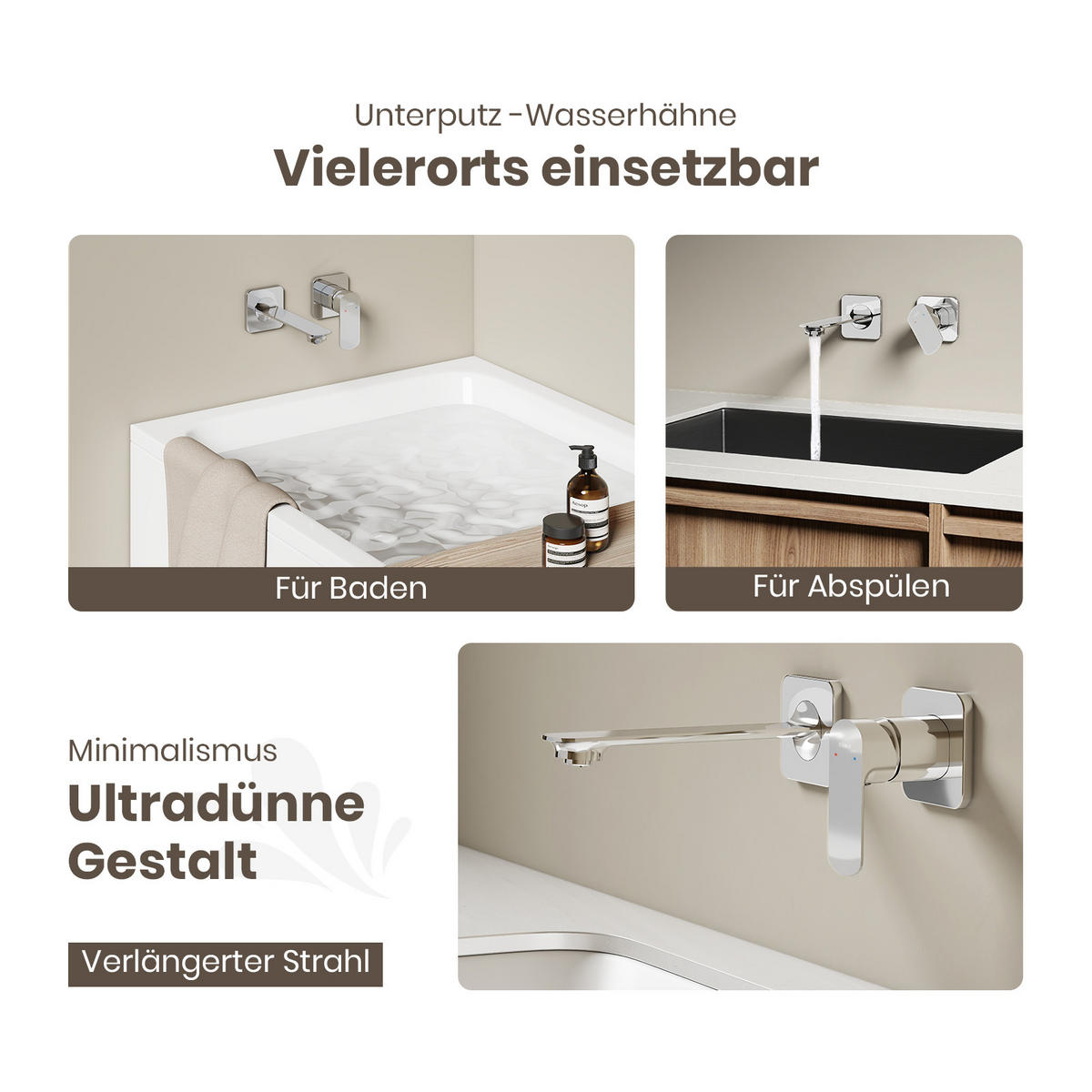 WASCHTISCHARMATUR Modular Ventilkernzertifizierung Messing Verchromt - Chromfarben, Metall (12.7/11/23.3cm) - EMKE