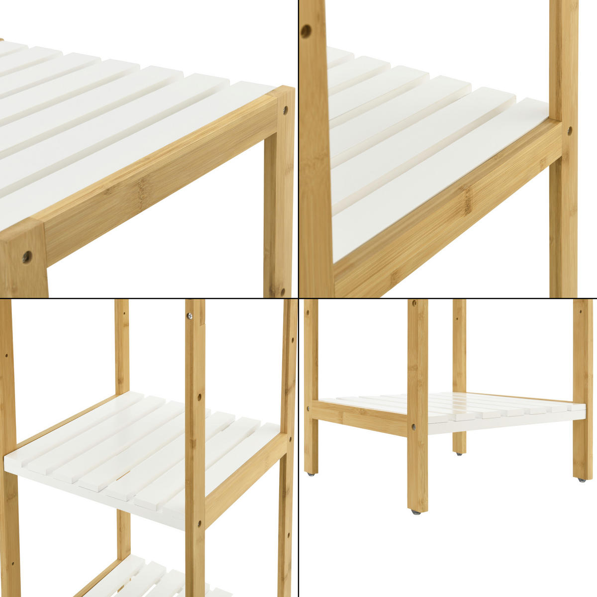 BADEZIMMERREGAL Balsfjord - Naturfarben/Weiß, Holz (33/80/34cm) - [en.casa]