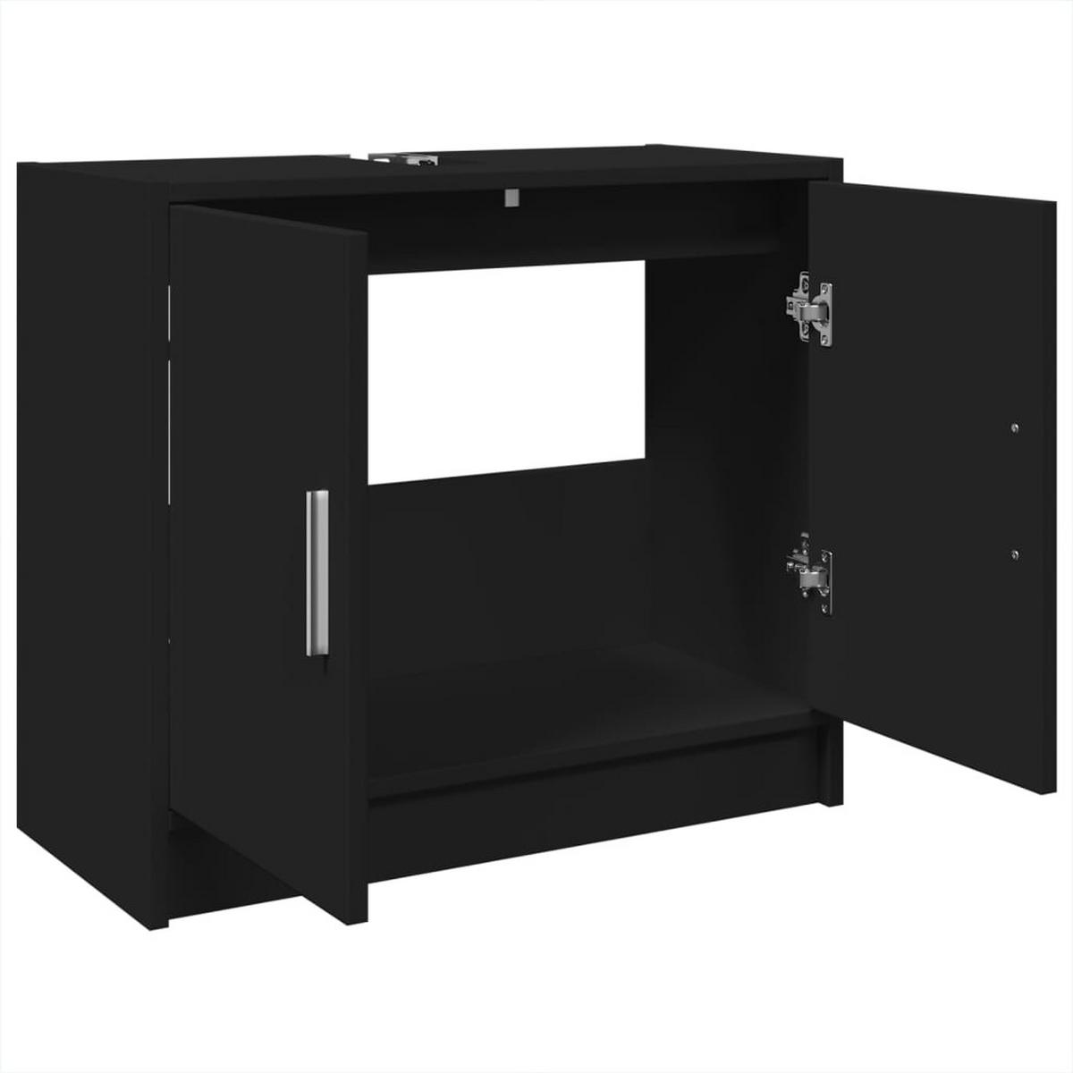 WASCHBECKENUNTERSCHRANK Schwarz 63/29/55 Cm Holzwerkstoff - Schwarz, Holzwerkstoff (29/55/63cm) - vidaXL