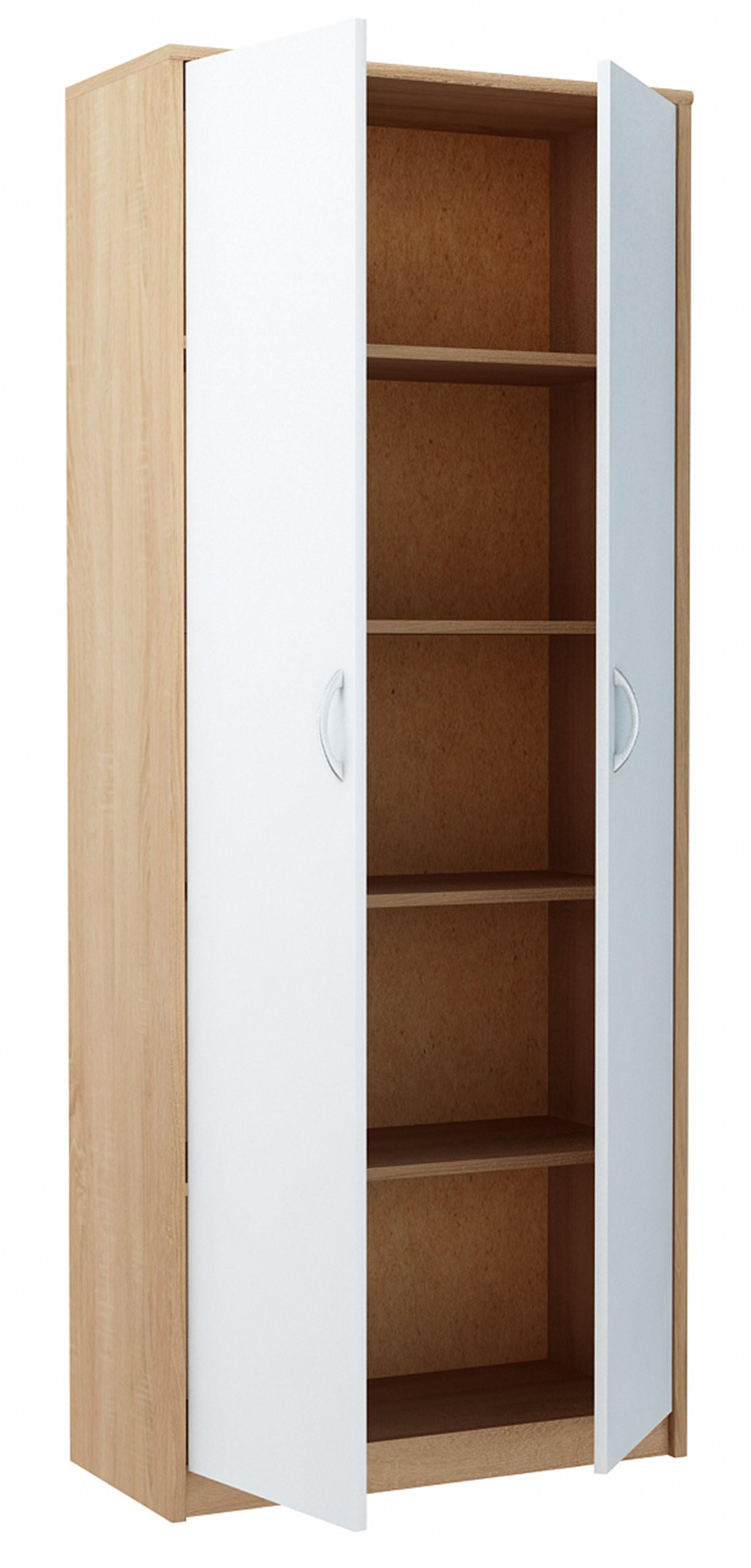 BÜCHERREGAL R5 Sonoma Eiche-Weiß 74/35/180 cm 2 Türen - Weiß/Sonoma Eiche, Holzwerkstoff (74/180/35cm) - Matkam Möbel