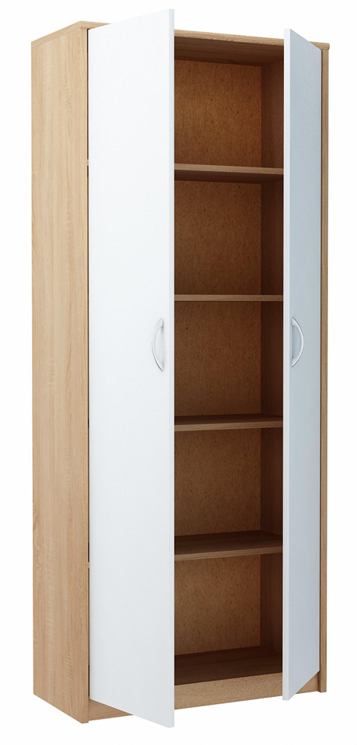 BÜCHERREGAL R5 Sonoma Eiche-Weiß 74/35/180 cm 2 Türen - Weiß/Sonoma Eiche, Holzwerkstoff (74/180/35cm) - Matkam Möbel