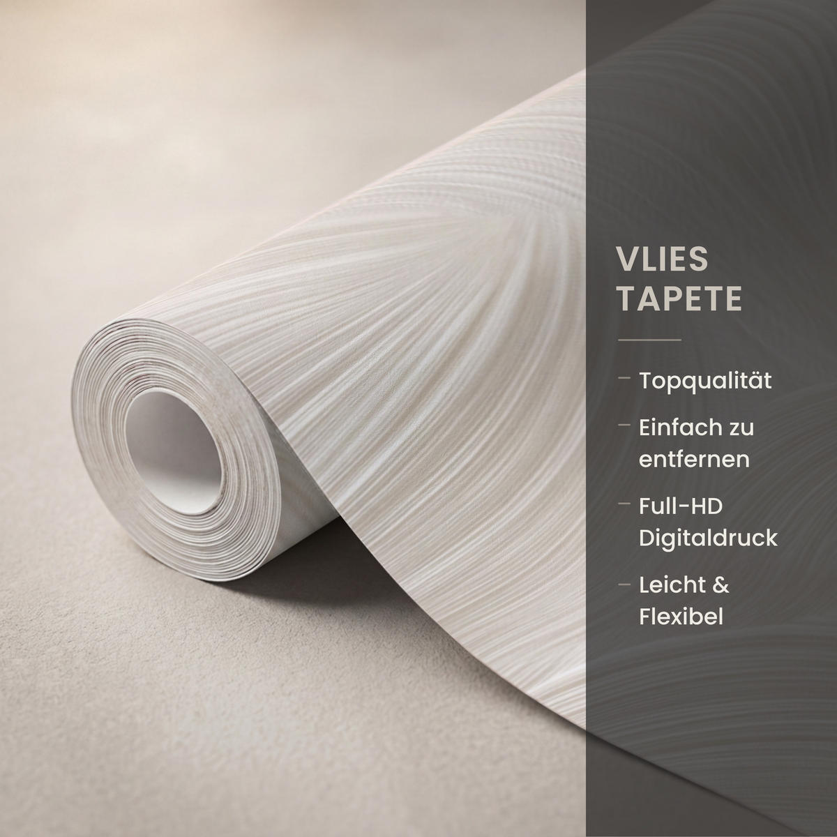 TAPETE - Lines - Ventilator - Beige - 500x280 cm - Creme, Papier (500/280cm) - OnlyWow
