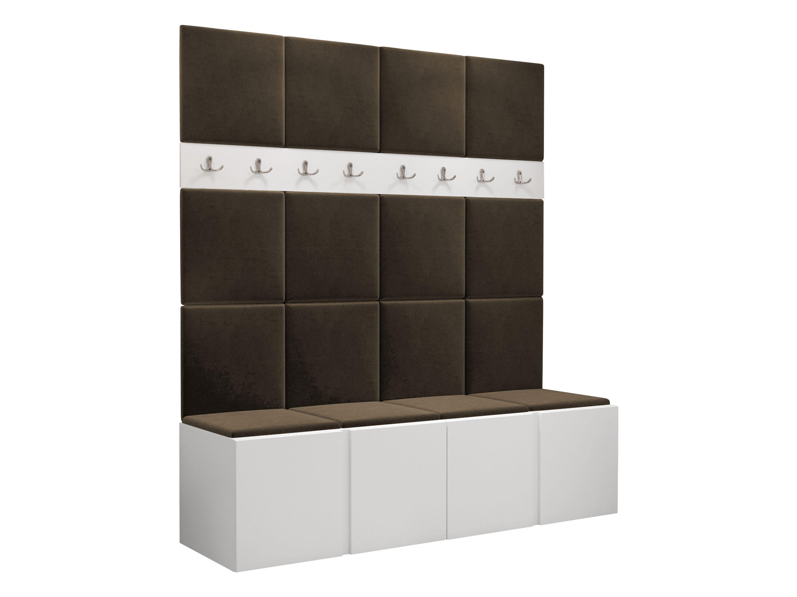 Mirjan24 Garderoben-Set Weiß, Braun 168x186x46 cm