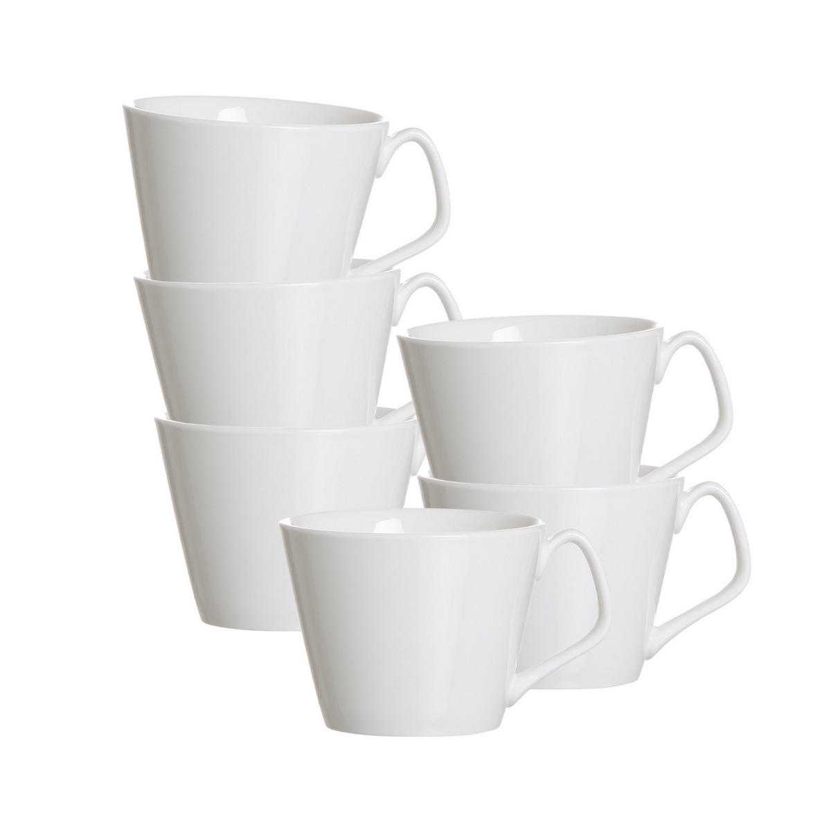 KAFFEETASSEN Arena weiß 200 ml 6er Set - Weiß, Keramik (0.2L) - Ritzenhoff Breker