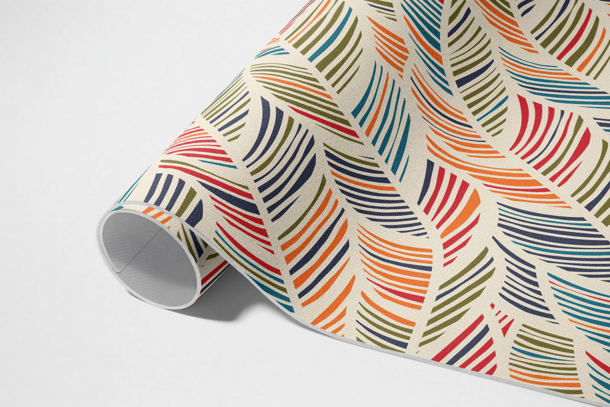 TEPPICH 100x150 cm Bunte Abstrakte Blätter Boho - Multicolor, Kunststoff (100/150cm) - Wallfluent