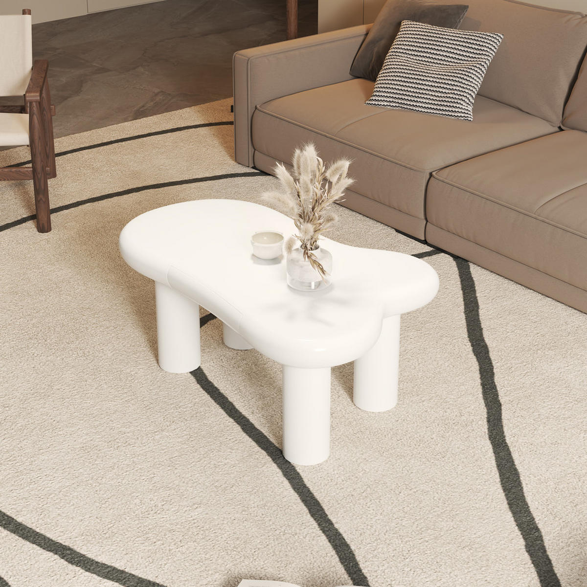 COUCHTISCH Cloud-Form MDF LED 16-Farben Schublade Modern Weiß - Weiß, Holz (40.64/35.56/35.56cm) - FLIEKS