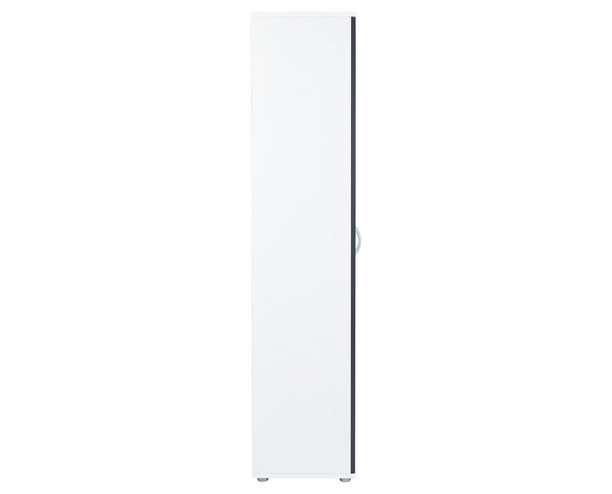 MEHRZWECKSCHRANK (B/H/T): 70/159/35 cm 5 Weiß Anthrazit - Anthrazit/Silberfarben, Holzwerkstoff/Kunststoff (70/159/35cm) - arthur berndt