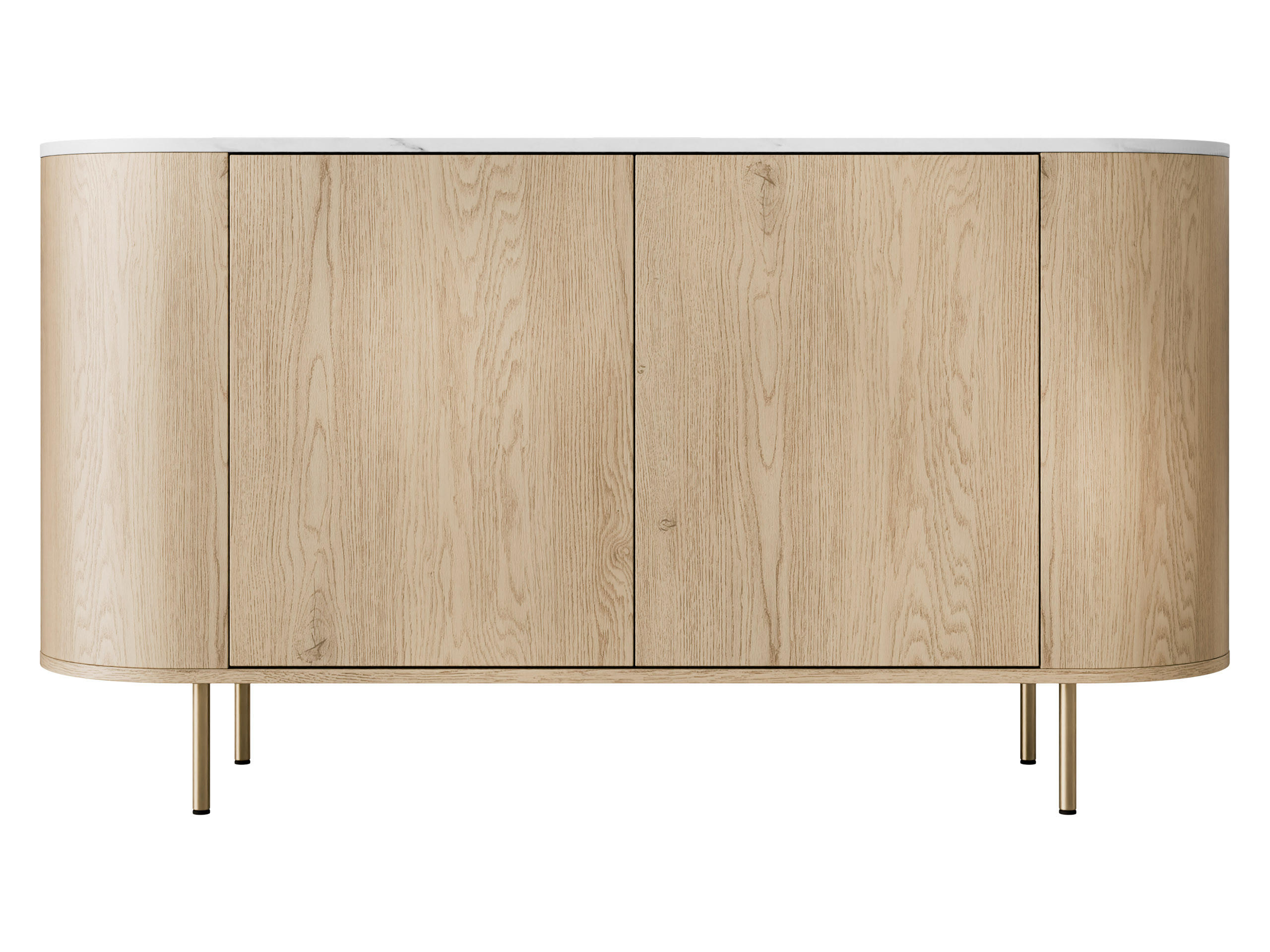 KOMMODE Lygrint 140 2D - Eichefarben/Goldfarben, Holzwerkstoff/Metall (139/75/40cm) - MIRJAN24