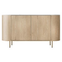 KOMMODE Lygrint 140 2D - Eichefarben/Goldfarben, Holzwerkstoff/Metall (139/75/40cm) - MIRJAN24