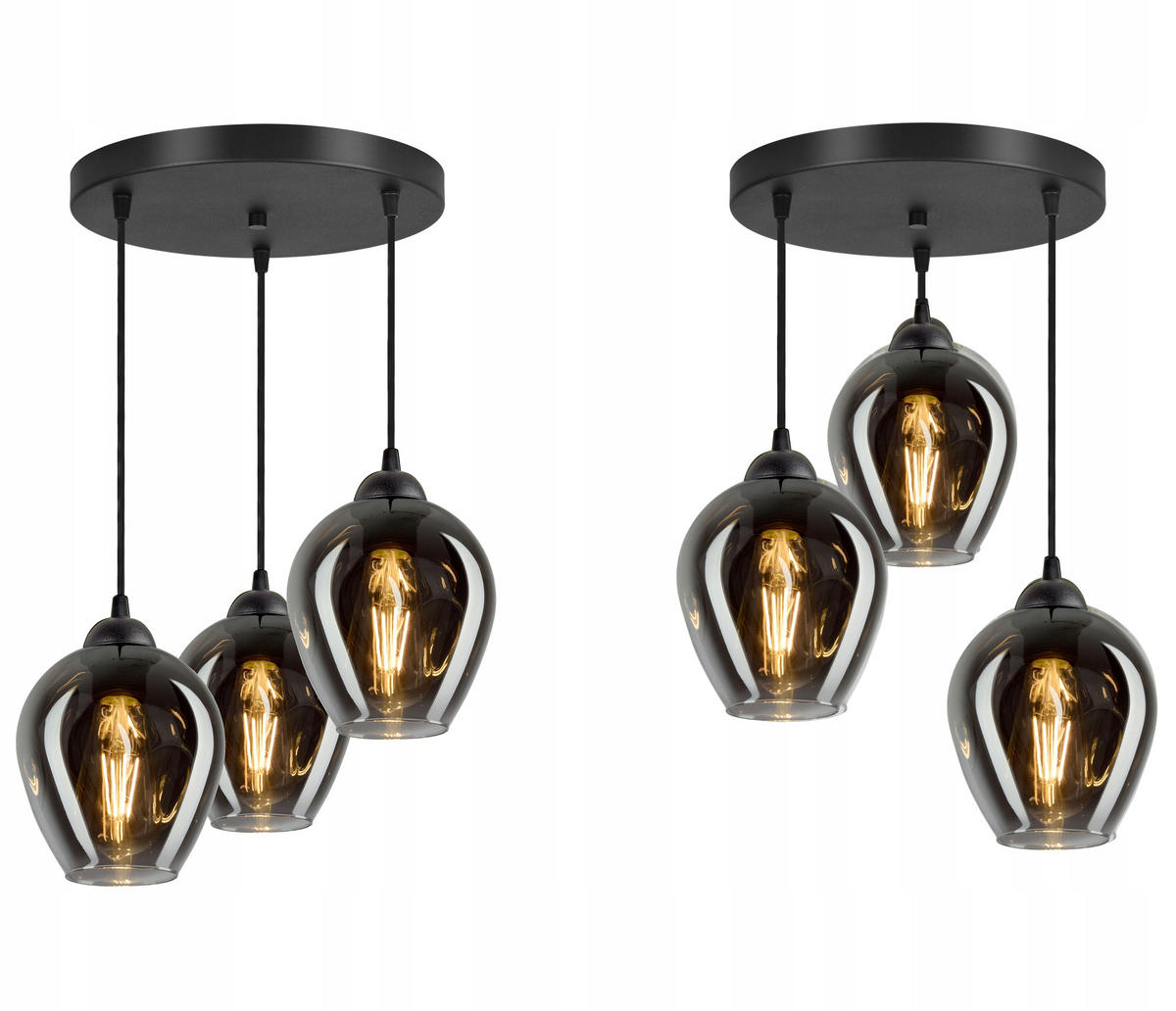 PENDELLEUCHTE Hegel - Transparent/Anthrazit, Glas/Metall (35/35/80cm) - kiki design