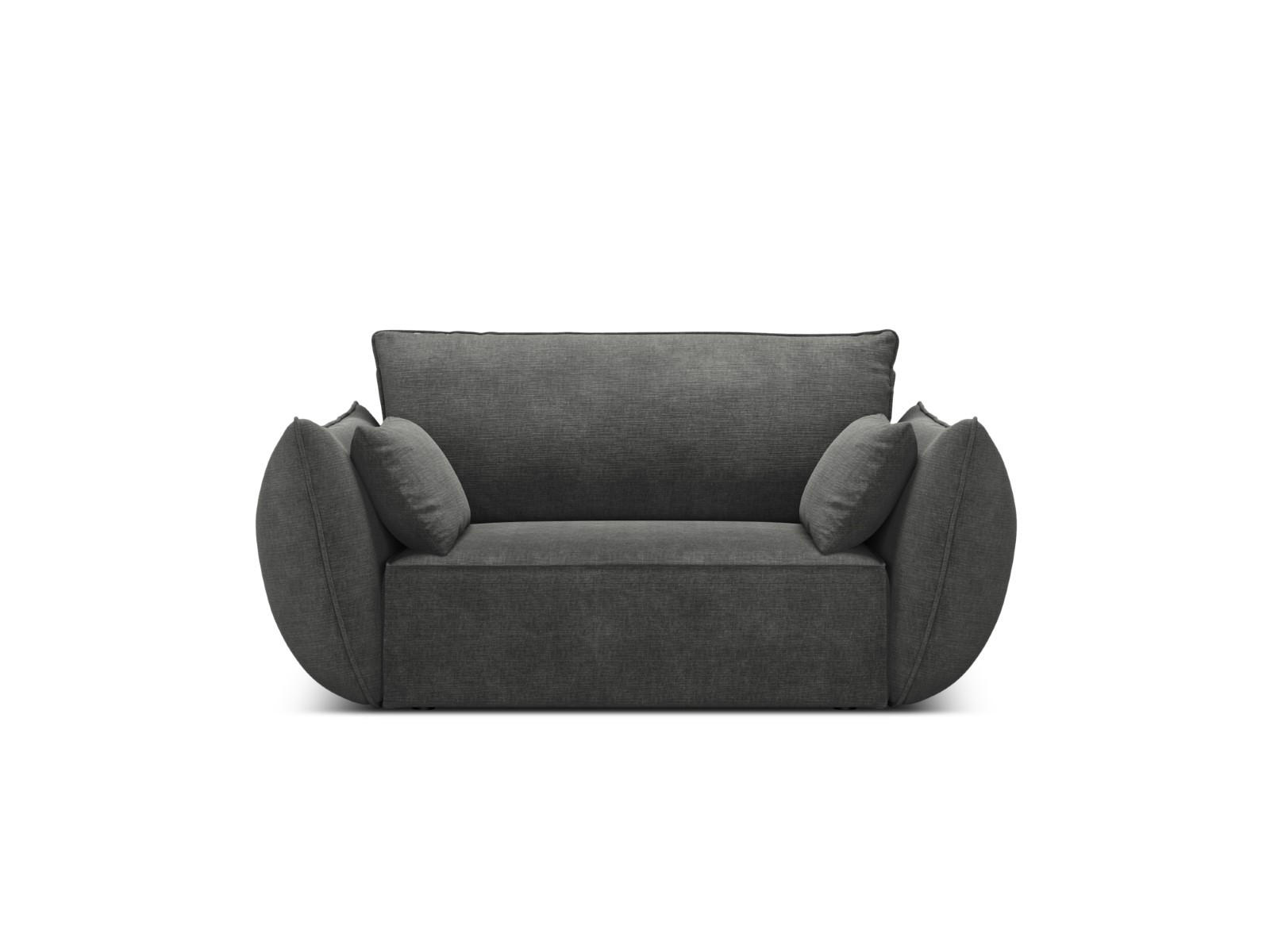 SESSEL Kaelle aus Chenille-Stoff dunkelgrau - Dunkelgrau, Textil (100/85/128cm) - Micadoni