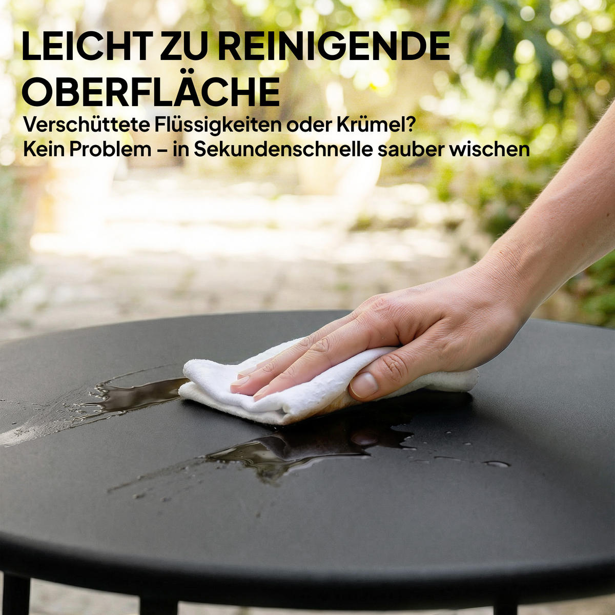 GARTENTISCH Schwarz 50.0/50.0/45.5cm - Schwarz, Metall (50/50/45.5cm)