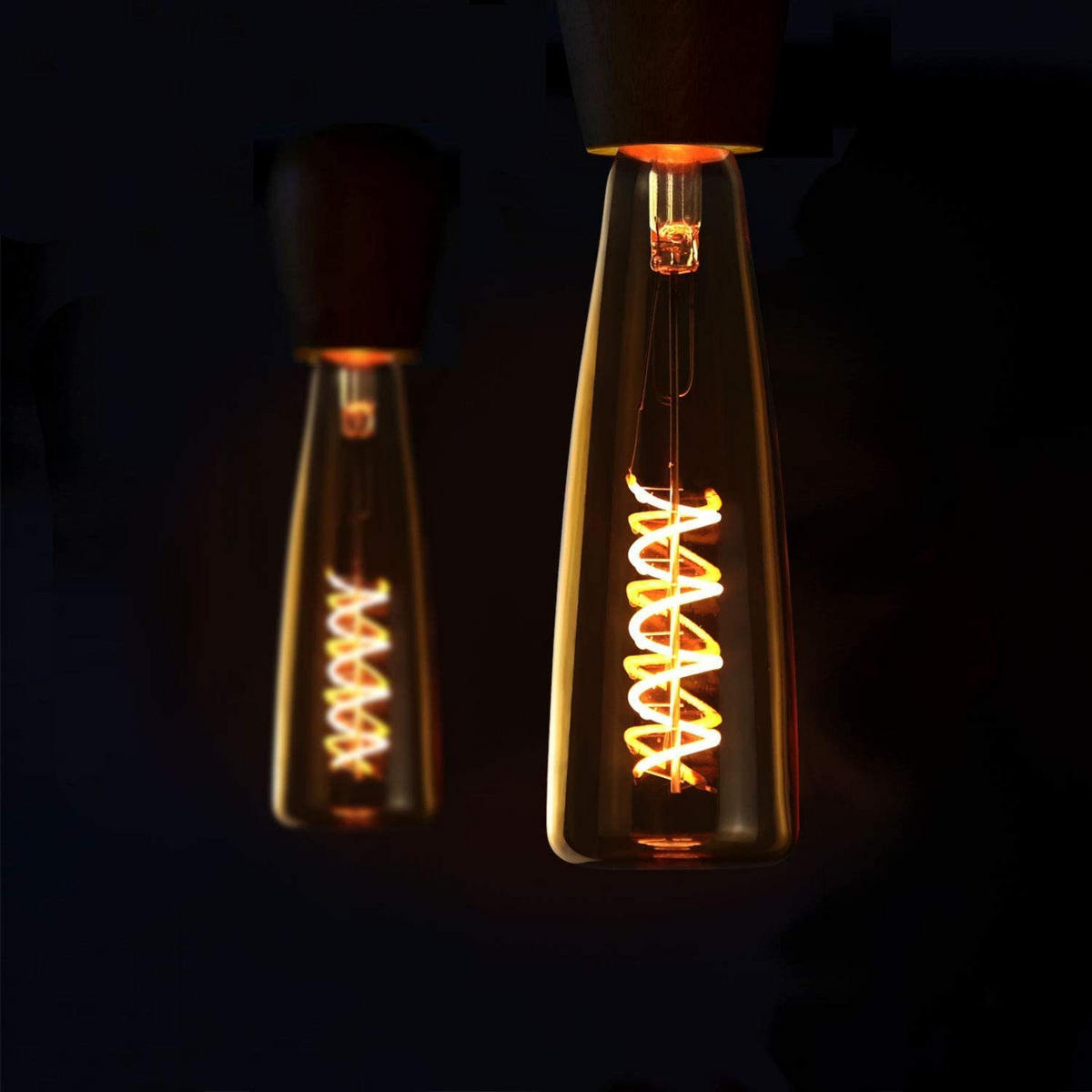LED žárovka Arnsberg II 19,5/5,5/5,5 cm (balení po 2 ks) - hnědá, sklo (5.5/5.5cm) - Nettlife