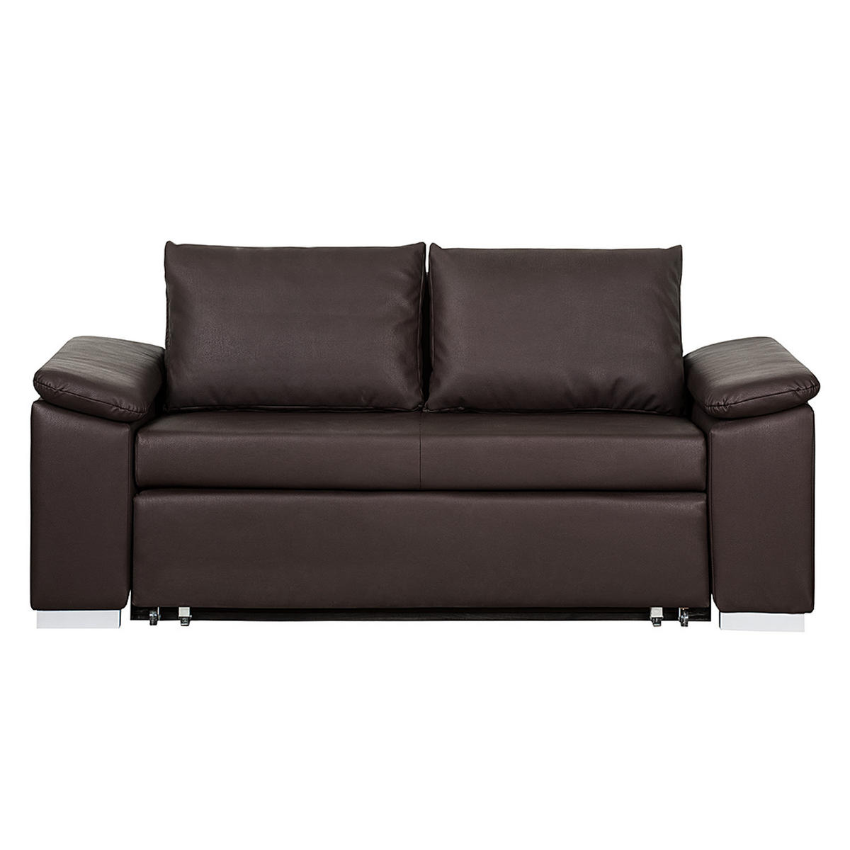 SCHLAFSOFA mit schräger Armlehne - Braun, Kunststoff (190/90/90cm) - home24