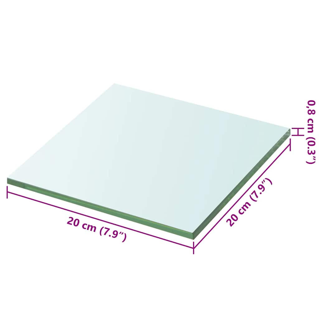 WANDBOARD 20/20/0,8 cm aus Glas Transparent - Transparent, Glas (20/0.8/20cm) - vidaXL