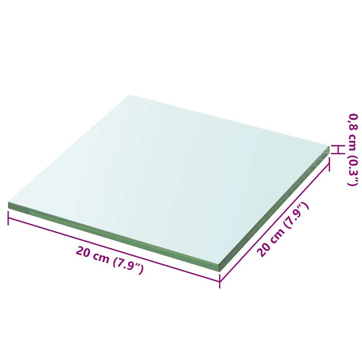 WANDBOARD 20/20/0,8 cm aus Glas Transparent - Transparent, Glas (20/0.8/20cm) - vidaXL