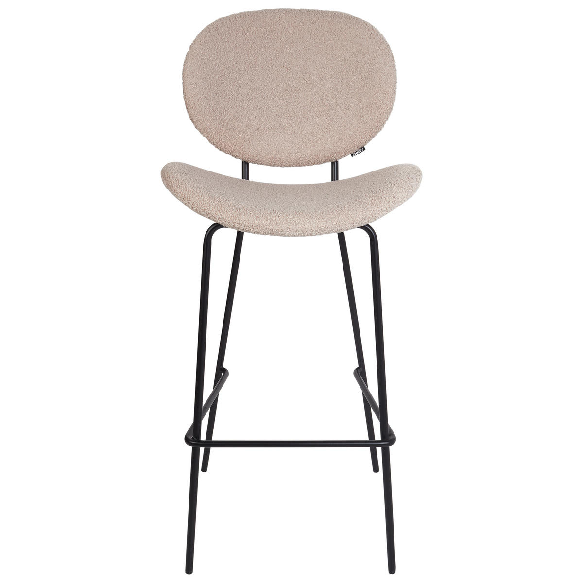 BARSTÜHLEN 2er-Set Schwarz/Hellbeige Luana - Beige/Schwarz, Textil (52/116/48cm) - Beliani