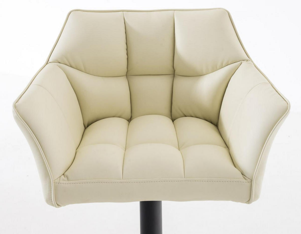 BARHOCKER 2er Set Lederlook Creme - Creme/Schwarz, Textil/Metall (64/88/45cm) - CLP