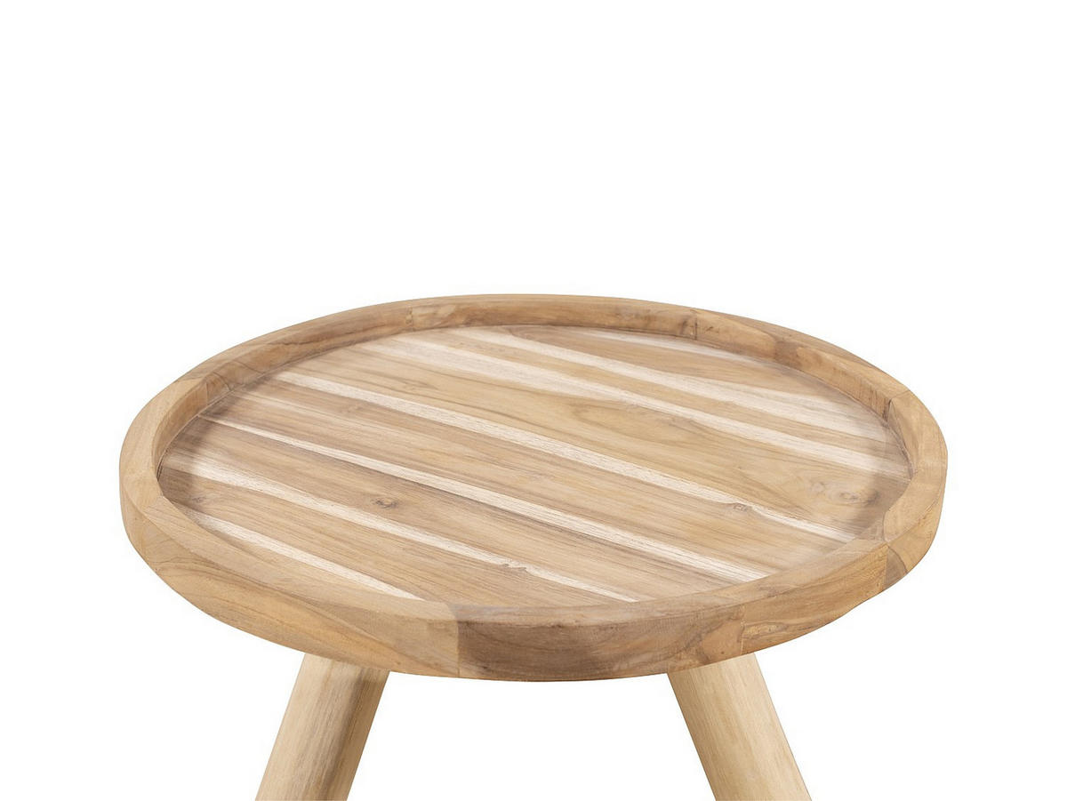 GARTENBEISTELLTISCH - 55 cmcm x 55 cmcm - Holz, Platte - Naturfarben Hell - TULUM - Naturfarben, Holz (55/55/30cm) - Vente-Unique