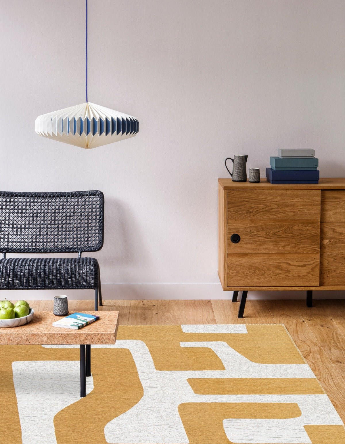 ZEITGENÖSSISCHER Teppich 100% recycelt gelb - Gelb, Textil (120/170cm) - AFK Living