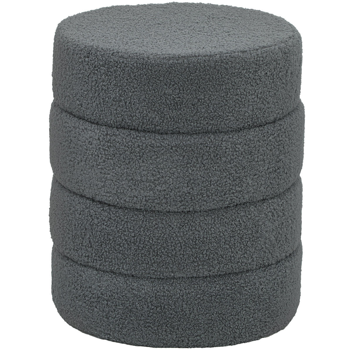 SITZHOCKER, Fußhocker, Runder Polsterhocker, Fußstütze mit Sitzkissen - Dunkelgrau/Naturfarben, Holz/Textil (40/45/40cm) - HOMCOM