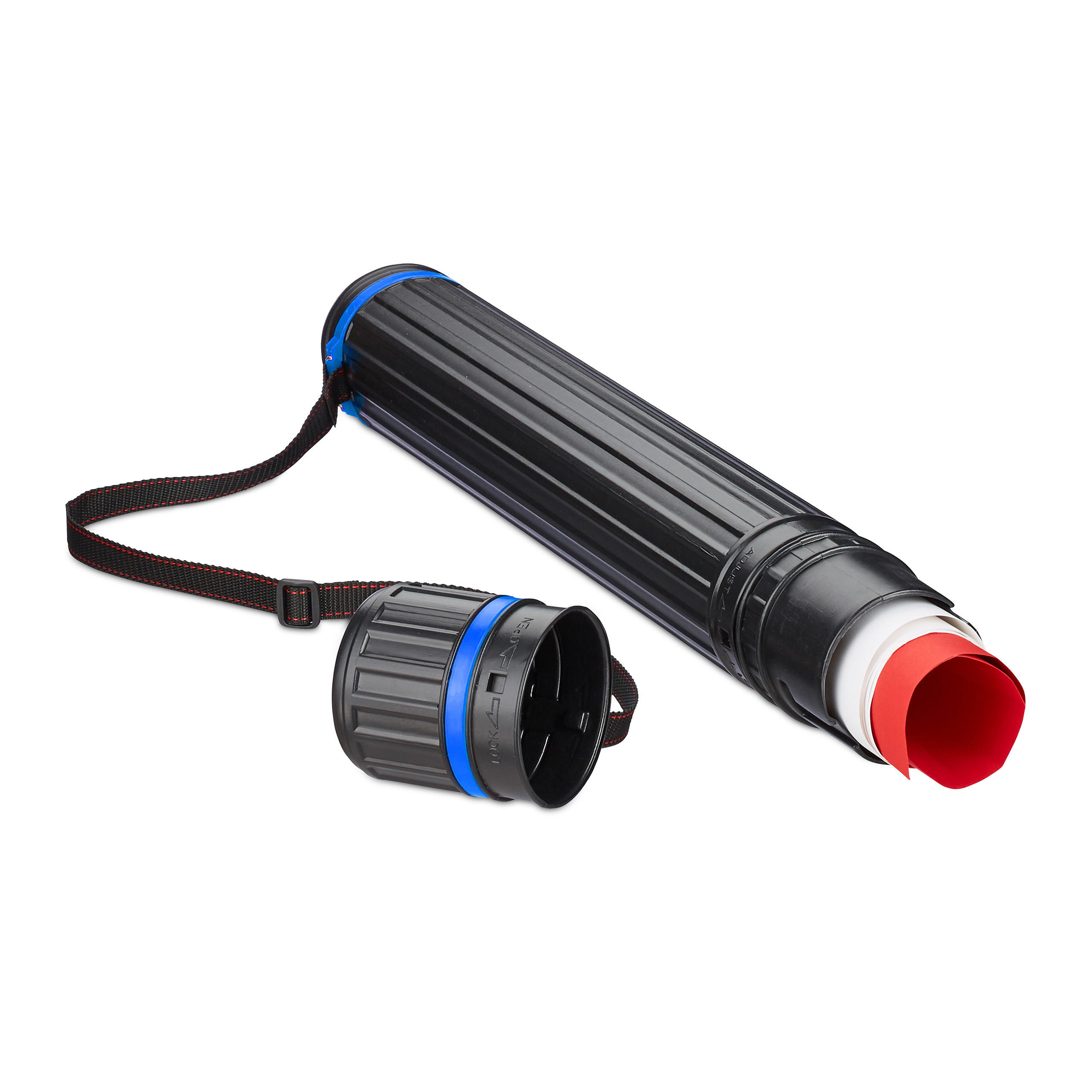 PLAKATNA cev - črna, umetna masa (9/100/9cm) - Relaxdays