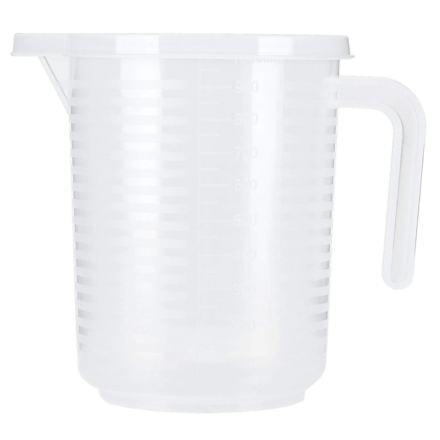 MESSBECHER 1000 ml mit Deckel transparent - Transparent, Kunststoff (1L)