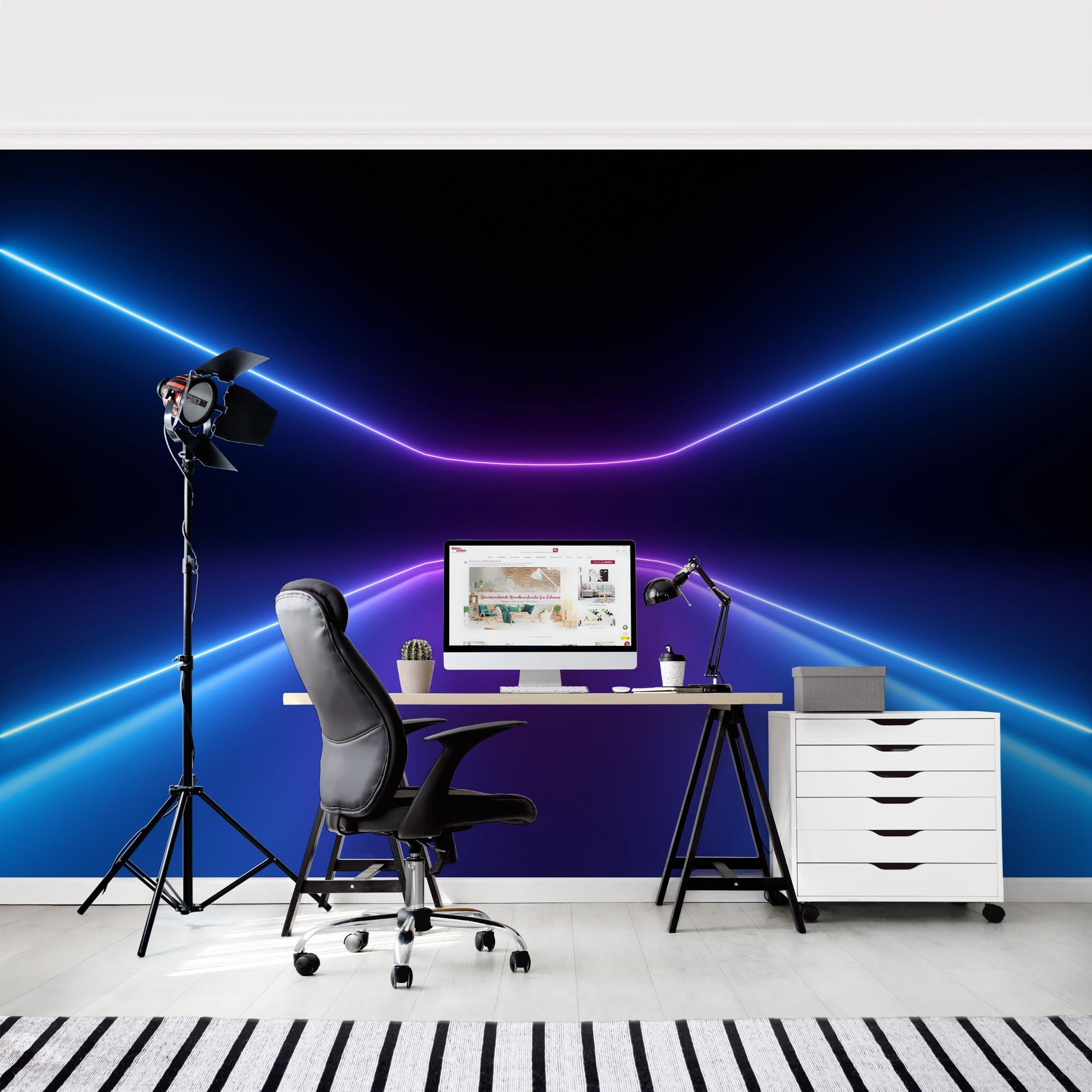 FOTOTAPETE Neonlichter 384/255 cm - Violett, Papier (384/255cm) - Bilderwelten