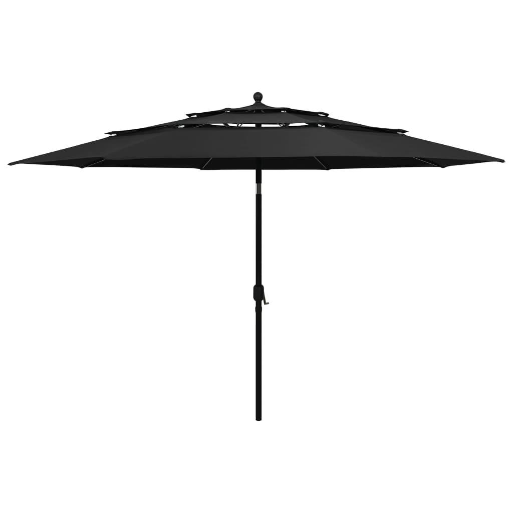 furnicato Sonnenschirm Schwarz 350x350 cm
