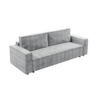 SCHLAFSOFA BRIK 3-Sitzer Cord Poso Grau - Schlaffunktion DL & Bettkasten - Grau, Textil (238/94/94cm) - Excellent Home