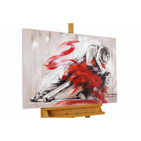 ACRYLBILD HANDGEMALT 90/60 cm - Rot, Holz/Textil (90/60cm) - KUNSTLOFT