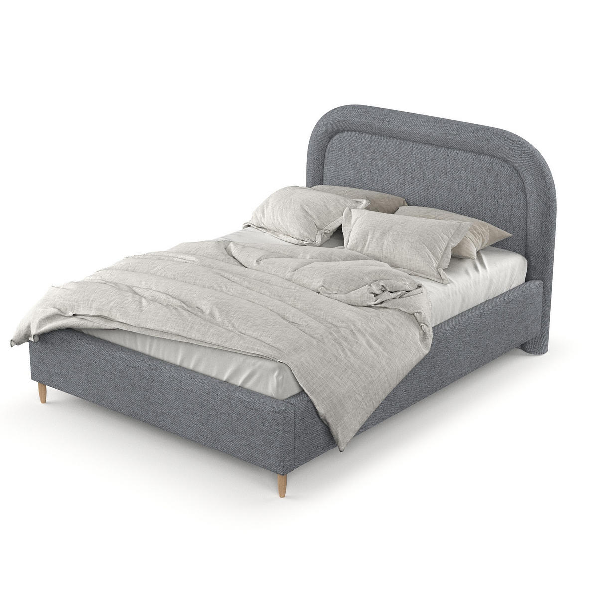 POLSTERBETT Zoya 120/200 cm Grau im Neve Stoff - Naturfarben/Grau, Holz/Holzwerkstoff (120/200cm) - AltaBeds