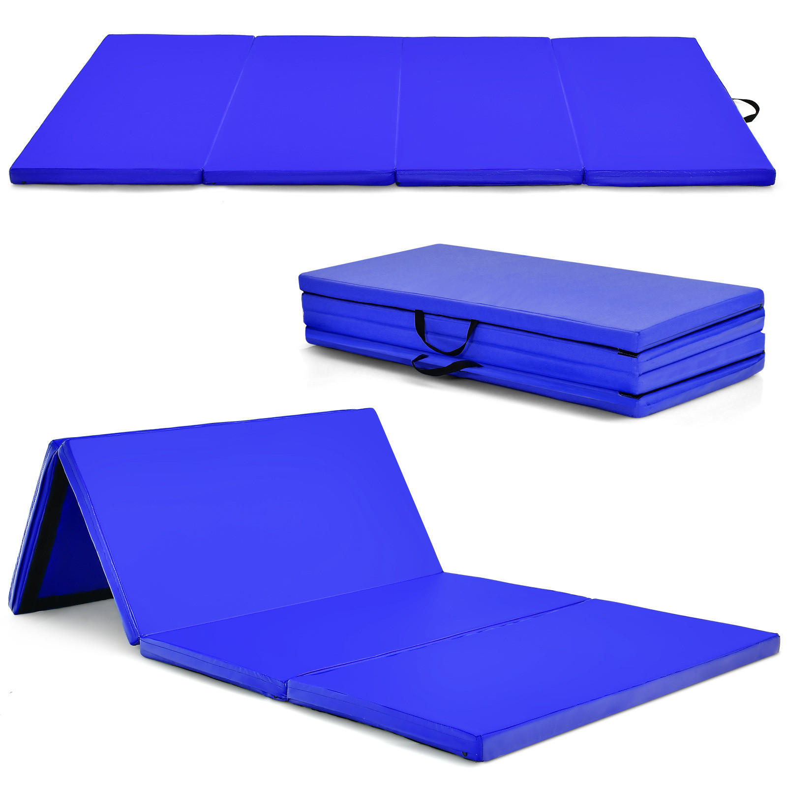 SPORTMATTE Navy - Dunkelblau, Leder (120/240cm) - COSTWAY