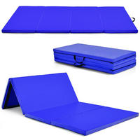 SPORTMATTE Navy - Dunkelblau, Leder (120/240cm) - COSTWAY