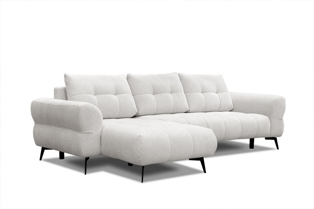 ECKSOFA SALVINI 4-Sitzer, weiß - Schwarz/Weiß, Holzwerkstoff/Textil (158/292cm) - Courtois Laville