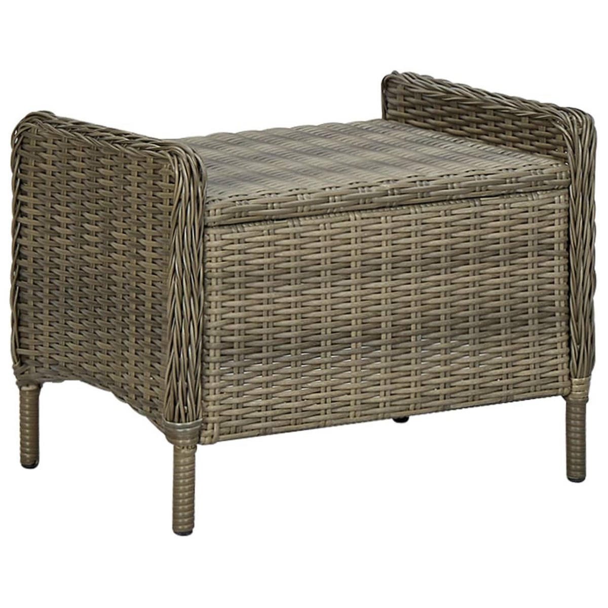 GARTENSESSEL mit verstellbarer Rückenlehne und Fußhocker, 57/88/100 cm, aus Poly Rattan, Braun - Braun, Naturmaterialien/Textil (88/100/57cm) - vidaXL