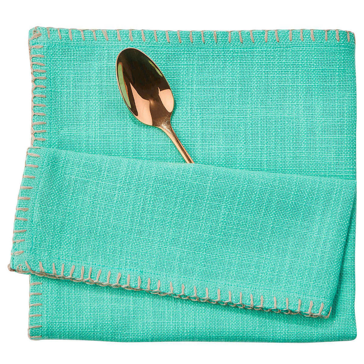 SERVIETTE Finca - Türkis, Textil (42/42cm) - Butlers